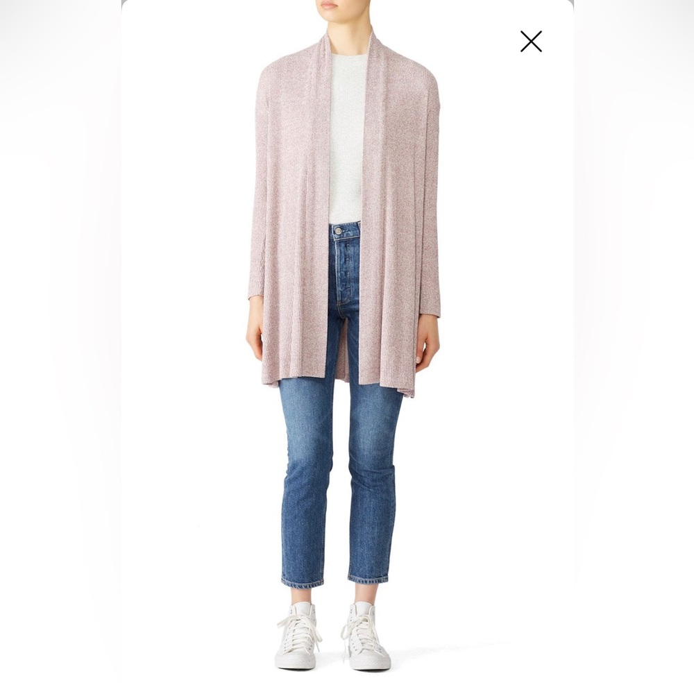Josie Natori Heather fig knit cardigan size L